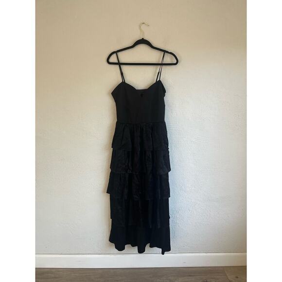 Anthropologie Endless Rose Women's Black Mixed Media Maxi Dress, Size M… - Picture 3 of 9